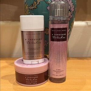 Bath & Body Works A Thousand Wishes Mist, Body Butter & Antiperspirant